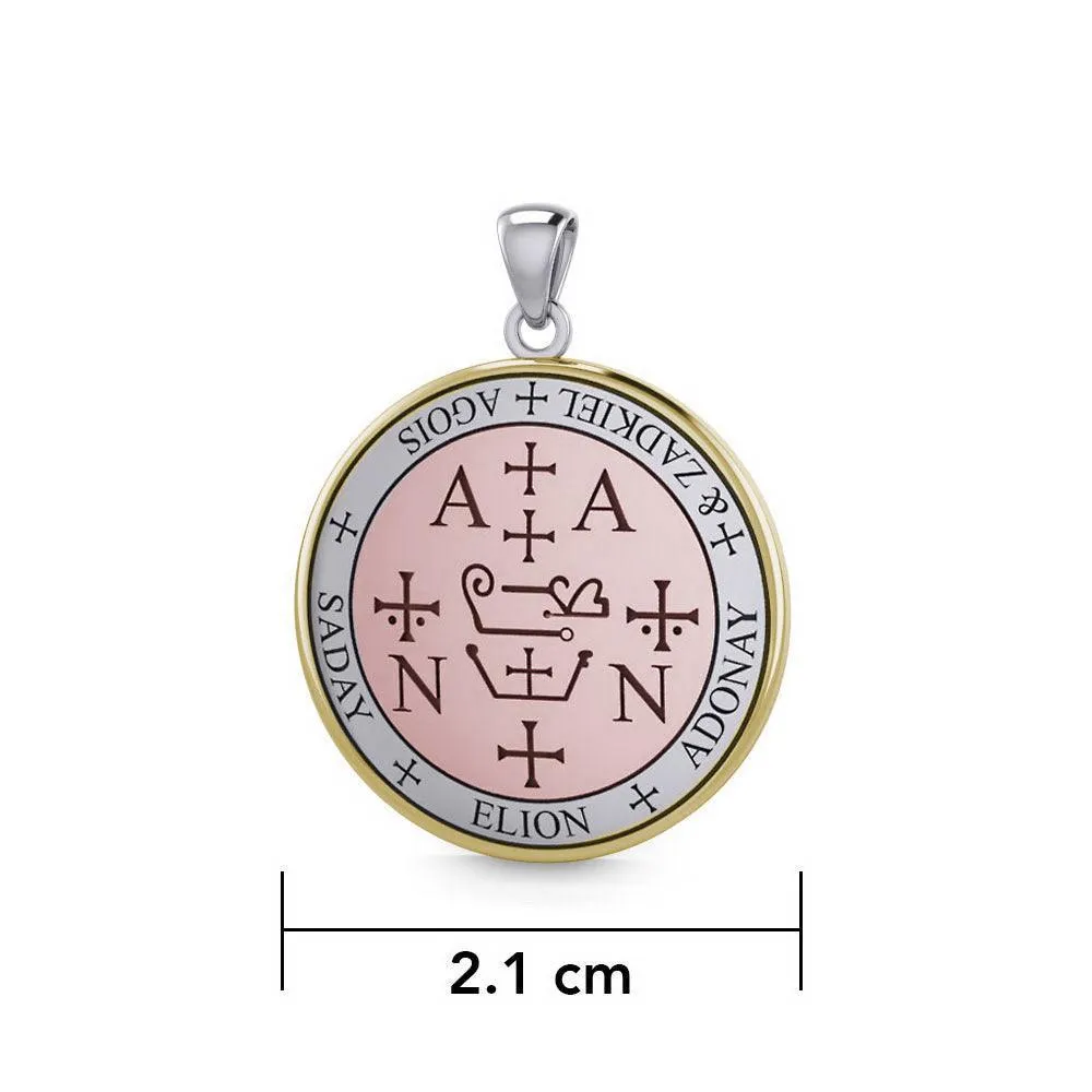 Sigil of the Archangel Zadkiel Small Three Tone Pendant OPD6016