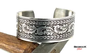 Silver Vintage Floral Flourish Cuff
