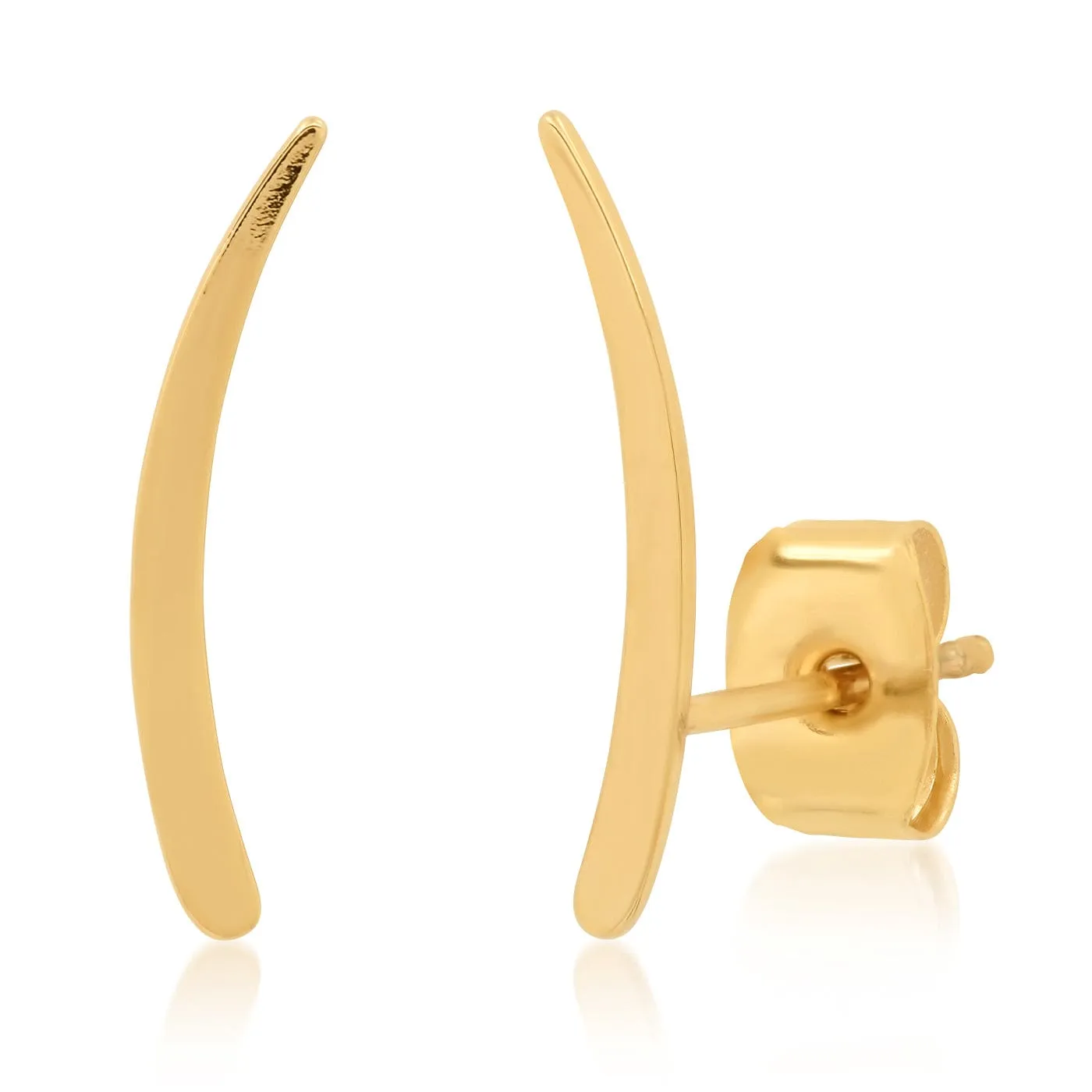 Simple Gold Curved Bar Crawler Studs