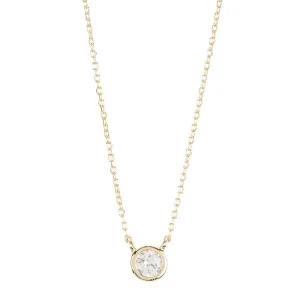 Single Bezel CZ Necklace