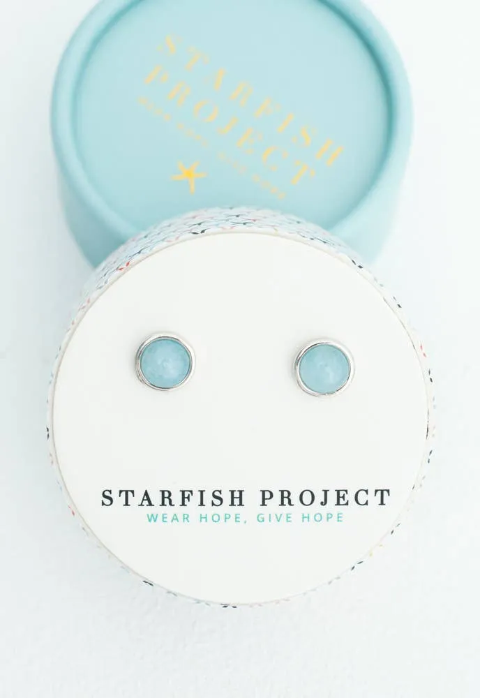 Starfish Project Inc - Breathe Aquamarine Stud Earrings