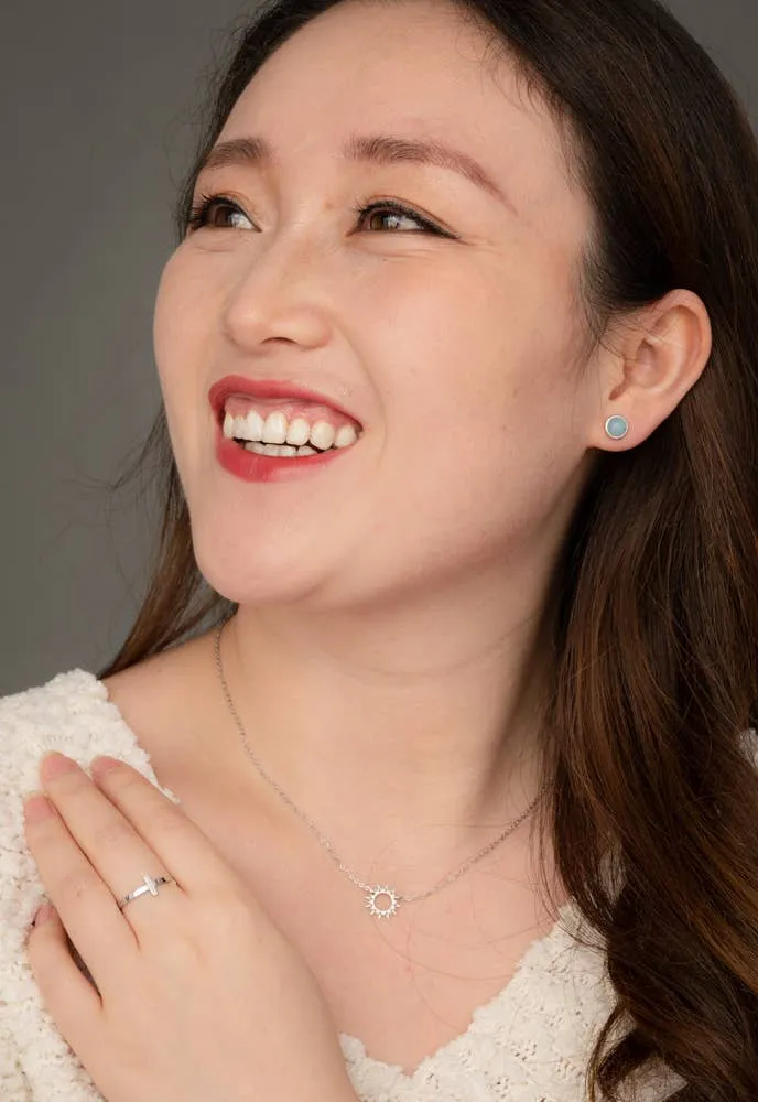Starfish Project Inc - Breathe Aquamarine Stud Earrings