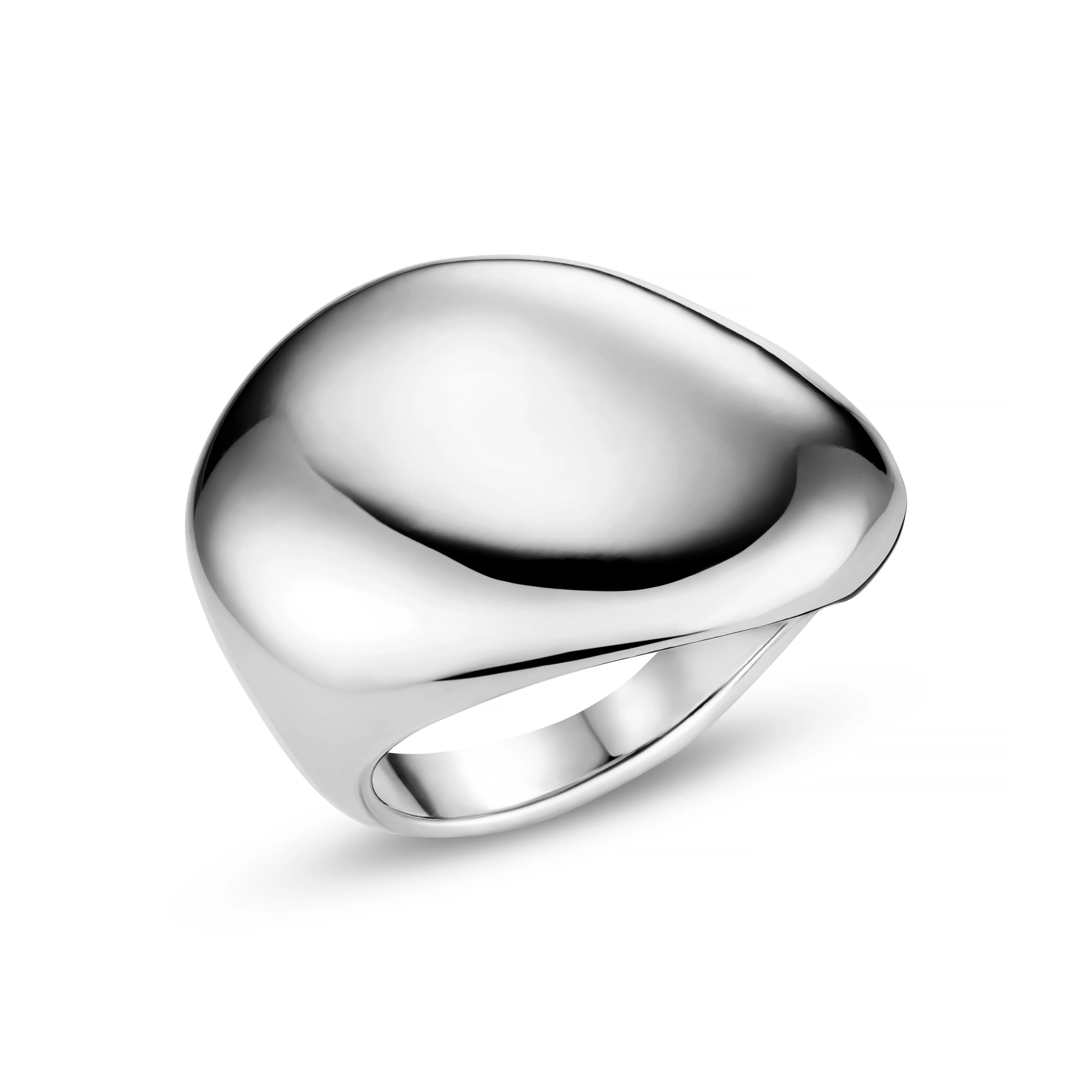 Statement Organic Pebble Ring - Silver