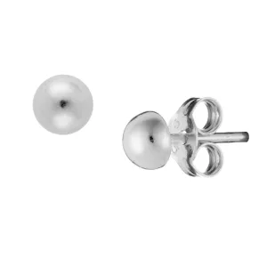 Sterling Silver 4mm Small Ball Stud Earrings - Simple Round Studs