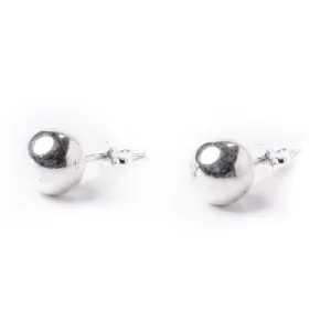 Sterling Silver 7mm Simple Ball Stud Earrings - Round Studs