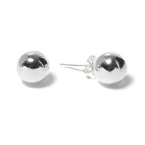 Sterling Silver 8mm Simple Ball Stud Earrings - Round Studs