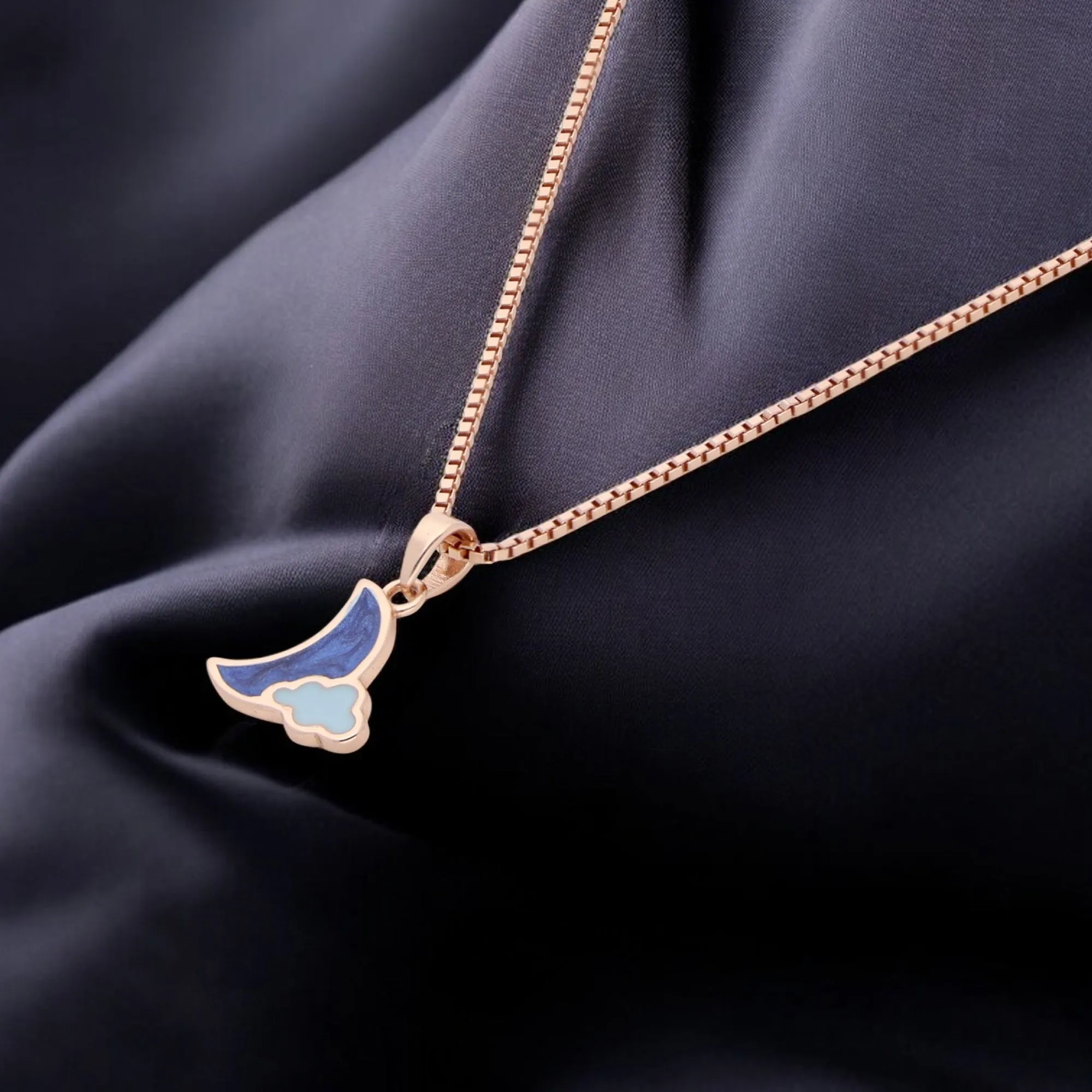 Sterling Silver Fancy Design Enamel Pendant Necklace | SKU : 0003631010, 0021546310