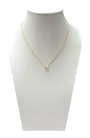 Sterling Slv Round CZ Nk