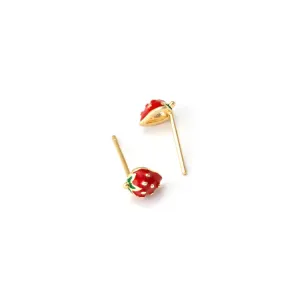 Studs - Enamel Strawberries