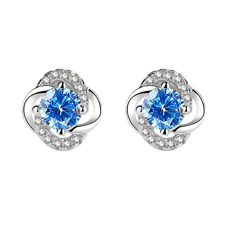 Stylish four-leaf Clover rhinestone Earrings
