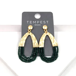 Stylish half mini facetted beaded section earrings