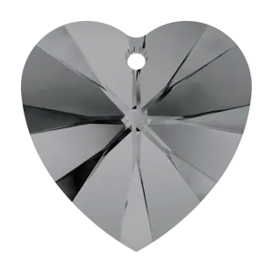 Swarovski Pendants Xilion Heart (6228) Crystal Silver Night