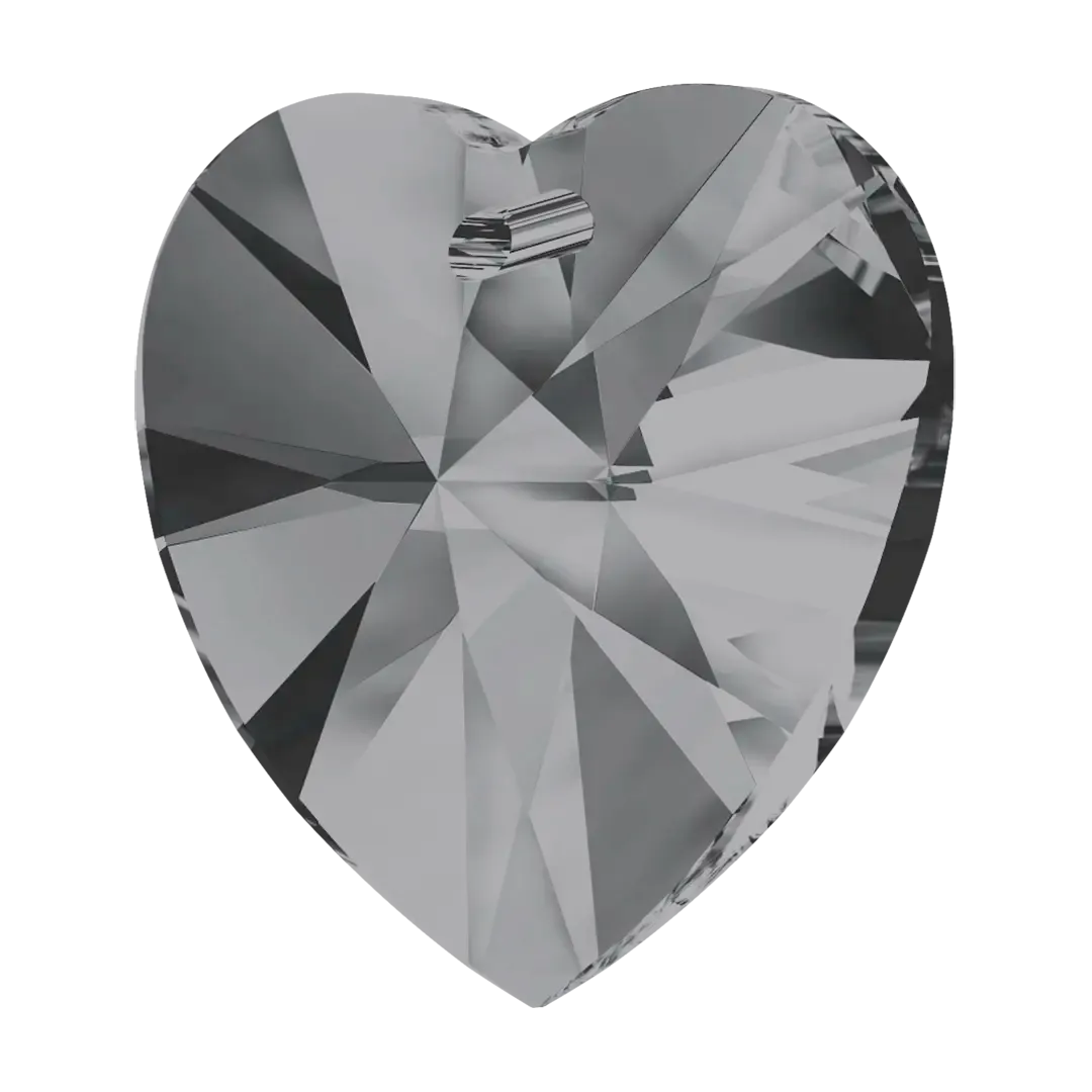 Swarovski Pendants Xilion Heart (6228) Crystal Silver Night