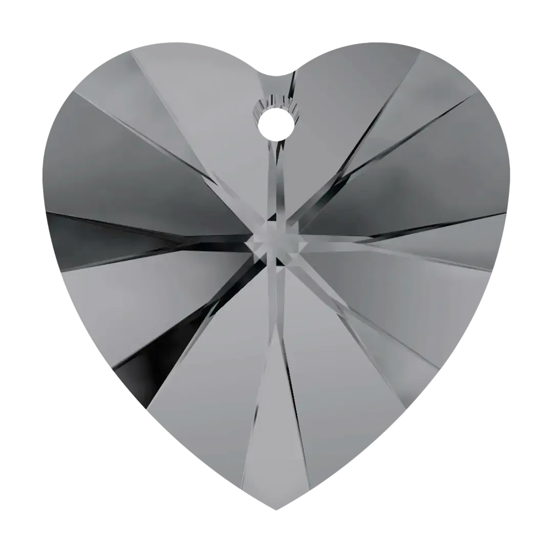 Swarovski Pendants Xilion Heart (6228) Crystal Silver Night