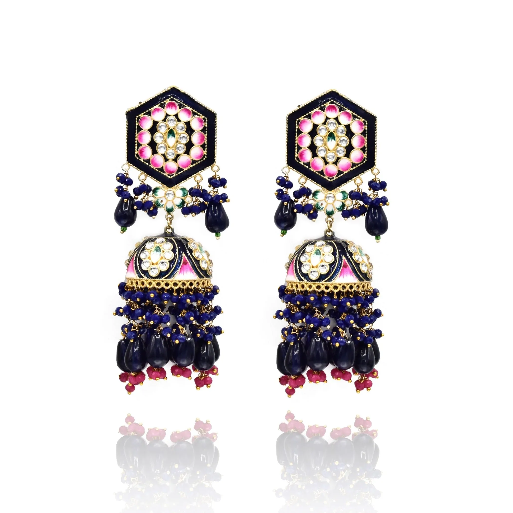 Taani Meenakari Earrings Tikka Set