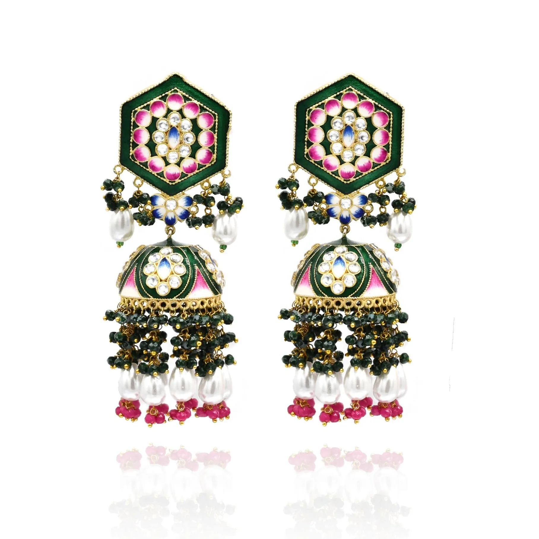 Taani Meenakari Earrings Tikka Set