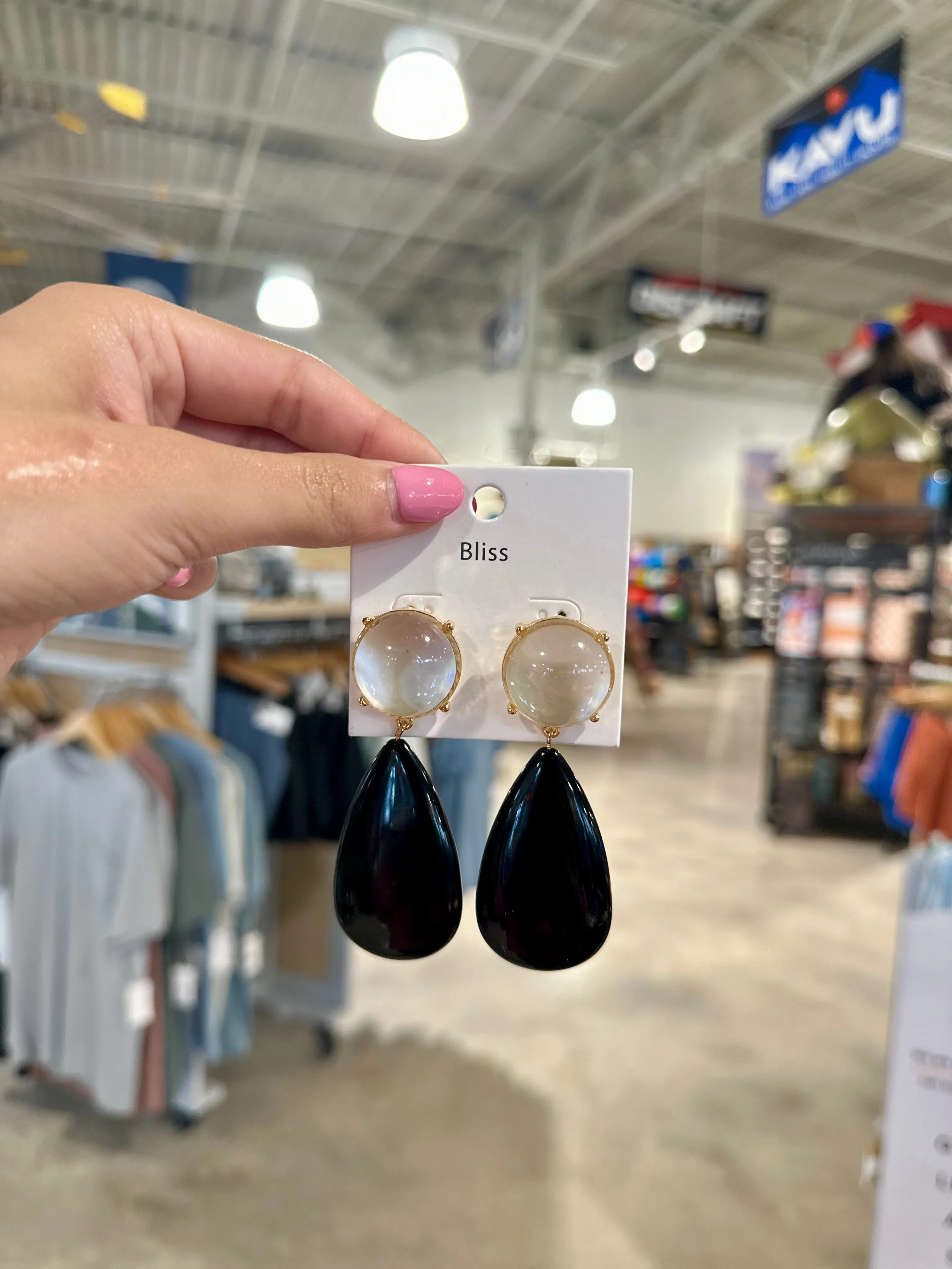 Teardrop & Round Acrylic Drop Earrings
