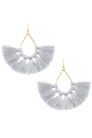 Teardrop Tassel Fan Earrings