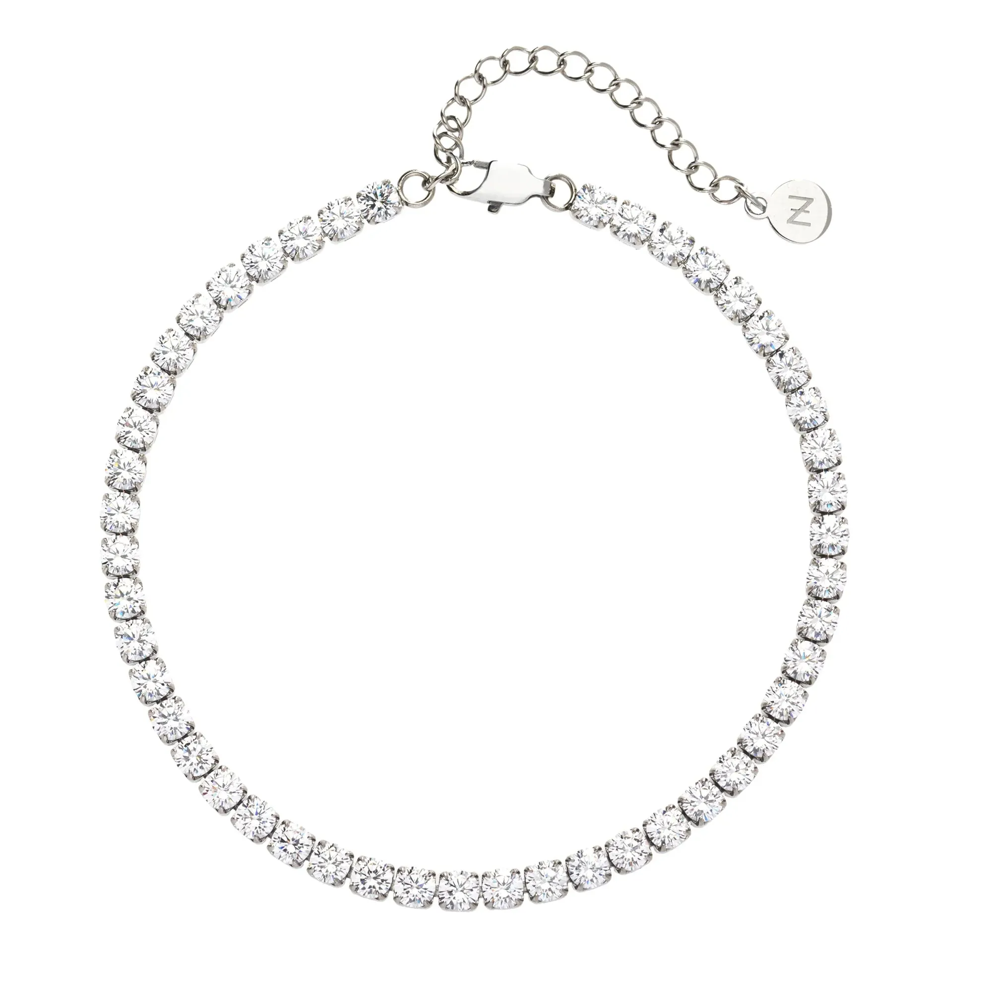 Tennis & Gold Cuban Anklet Set