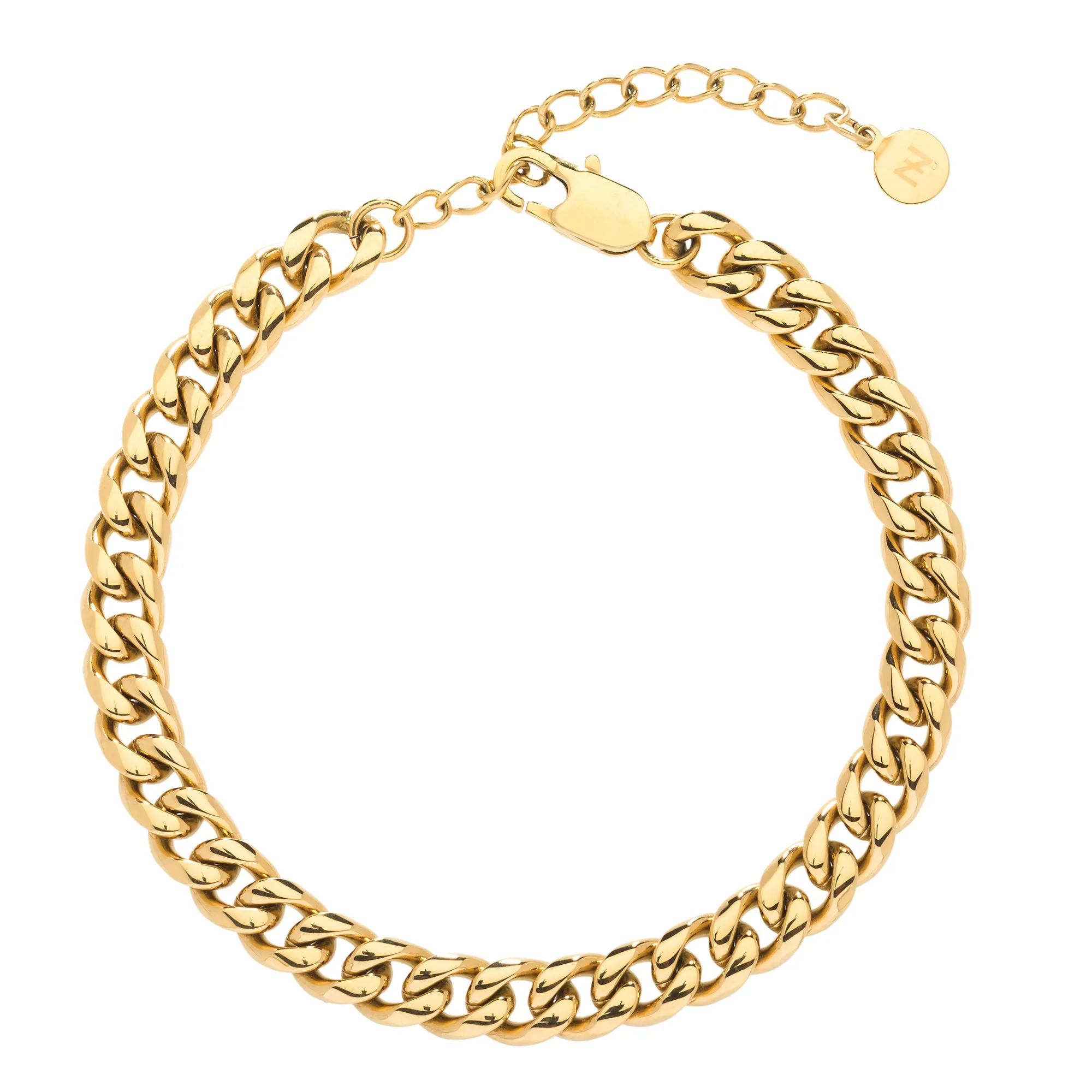 Tennis & Gold Cuban Anklet Set