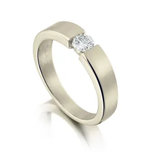 Tension-style 0.25ct Diamond Solitaire Ring in 18ct White Gold