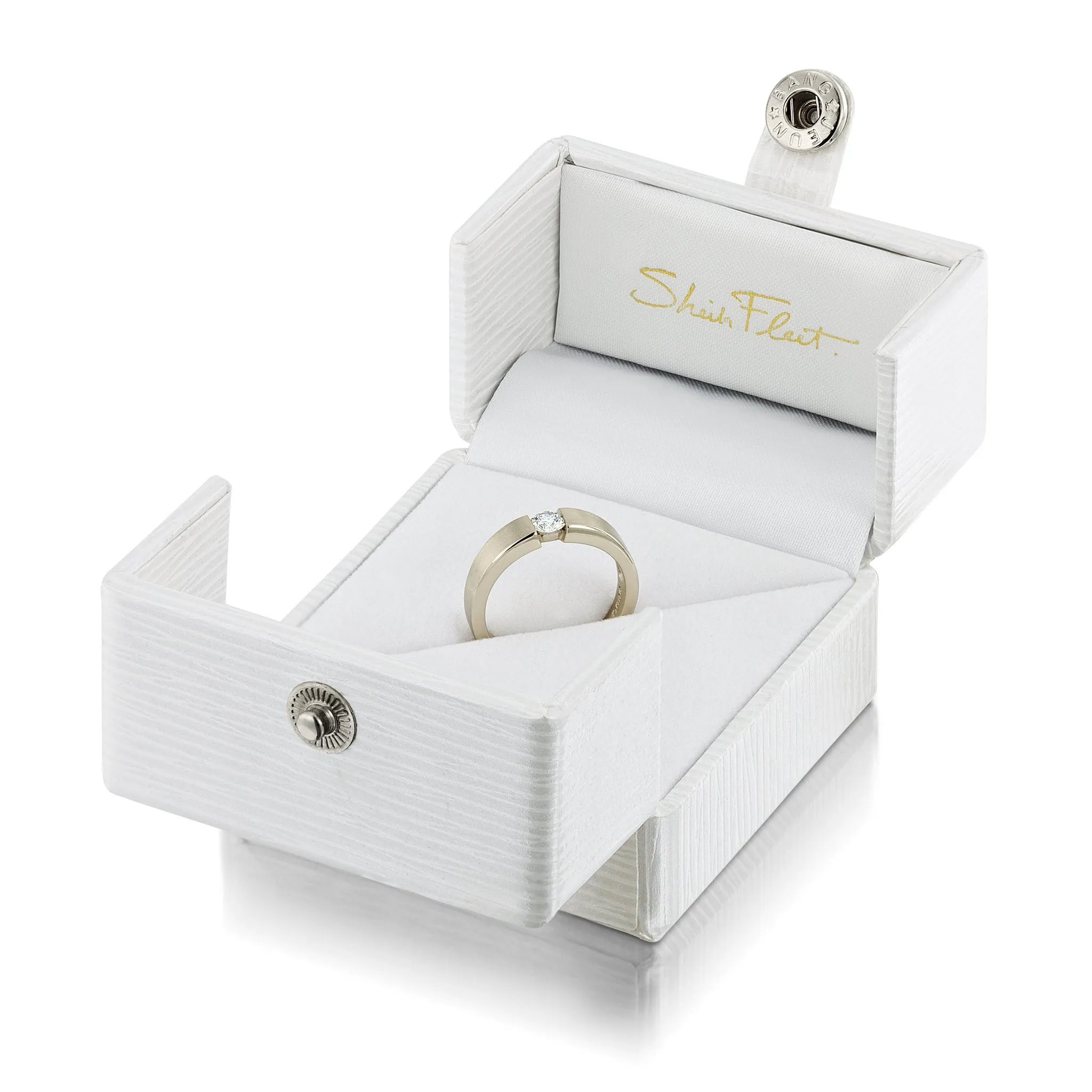 Tension-style 0.25ct Diamond Solitaire Ring in 18ct White Gold