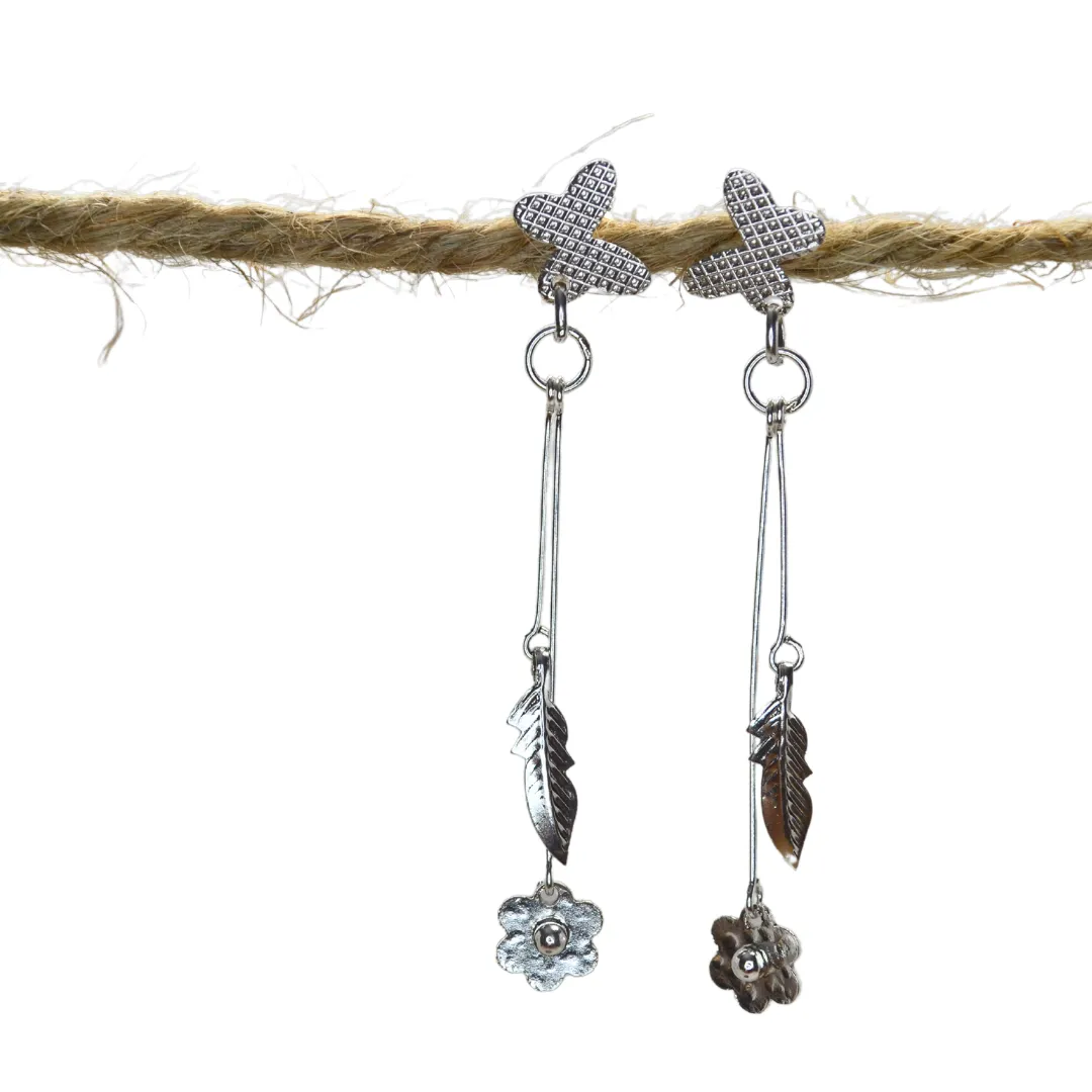 Thai Silver Butterfly Dangle Stud