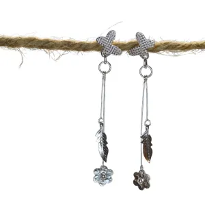Thai Silver Butterfly Dangle Stud