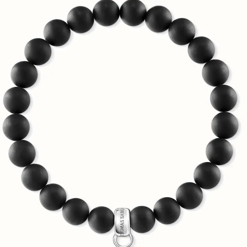 THOMAS SABO As We Love 19cm Black Oval Obsidian Bead Bracelet X0292-023-11-L19