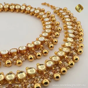 Traditional Anklets Kundan - Gold Beads