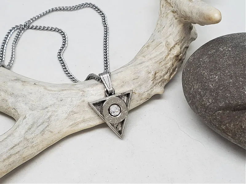 Triangle Pendant Bullet Necklace - Geometric, Modern - Great for Layering!