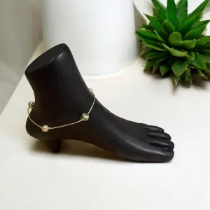 Tribal silver anklet with bold bead