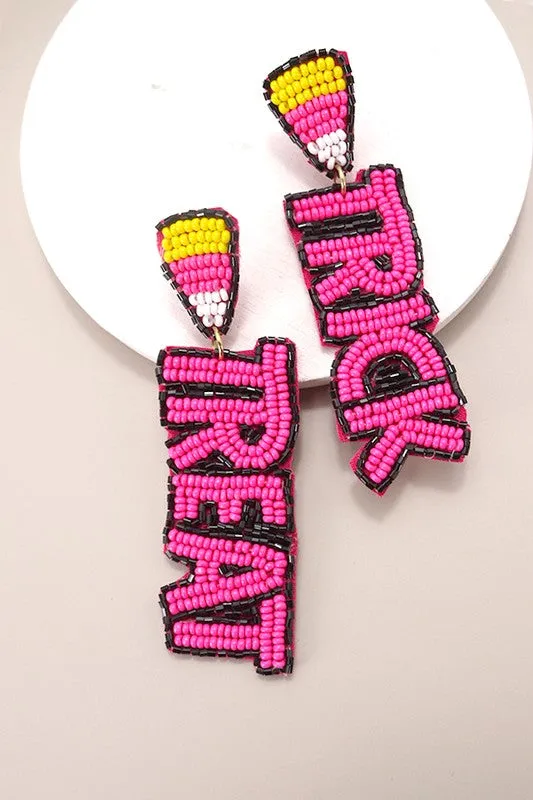 Trick Or Treat Seed Bead Drop Earrings