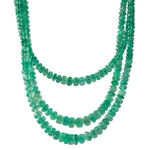 Triple Strand Faceted Emeralds