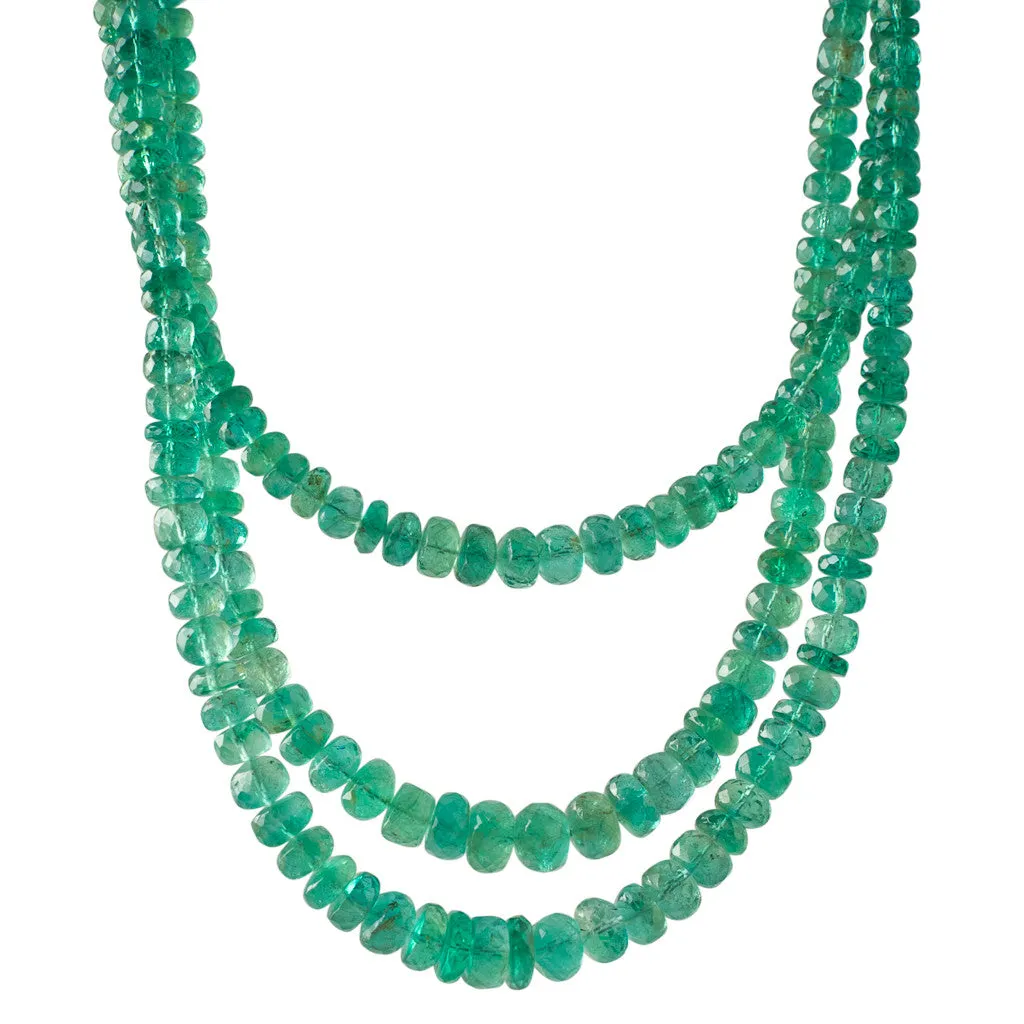 Triple Strand Faceted Emeralds