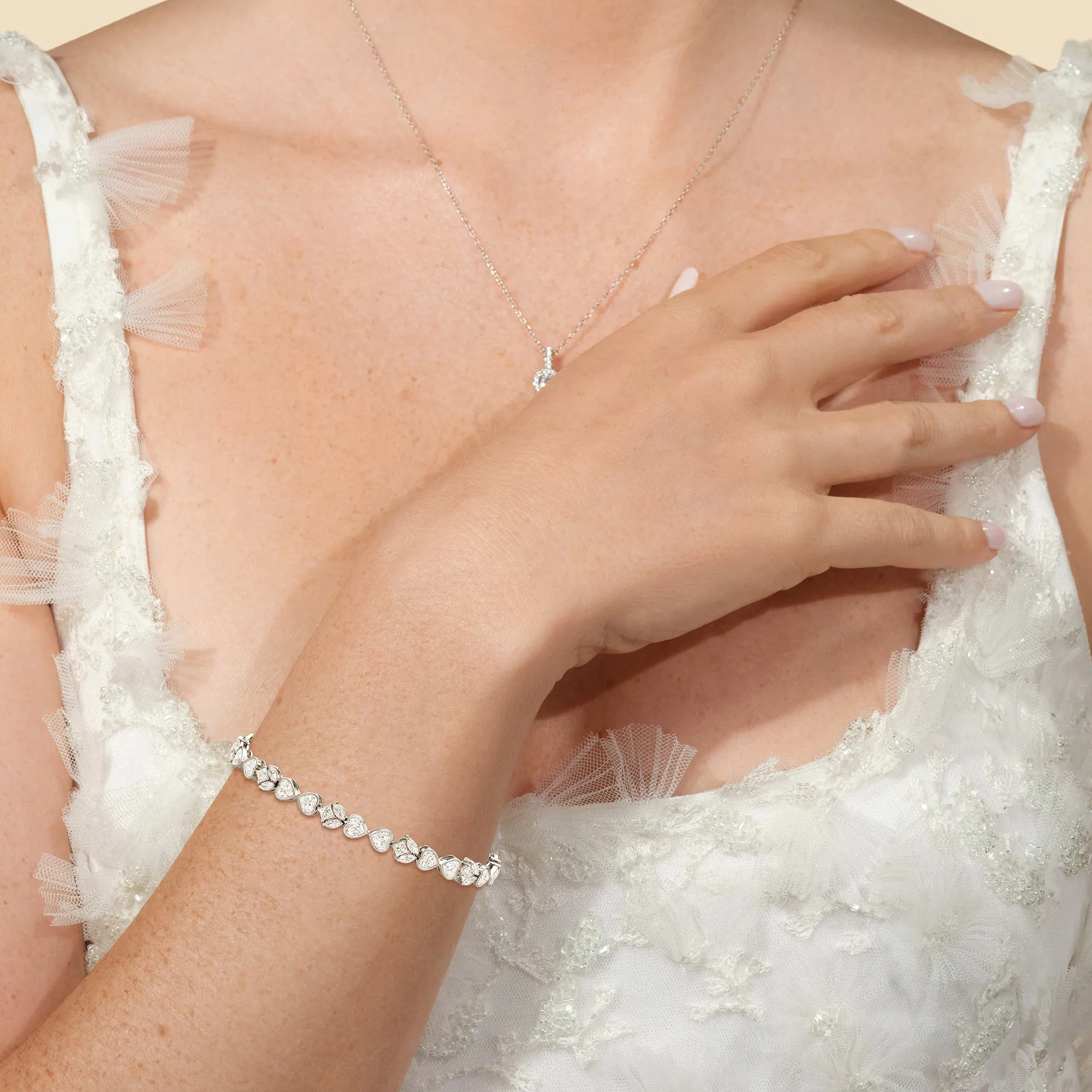 Tulip Blossom Diamond Tennis Bracelet