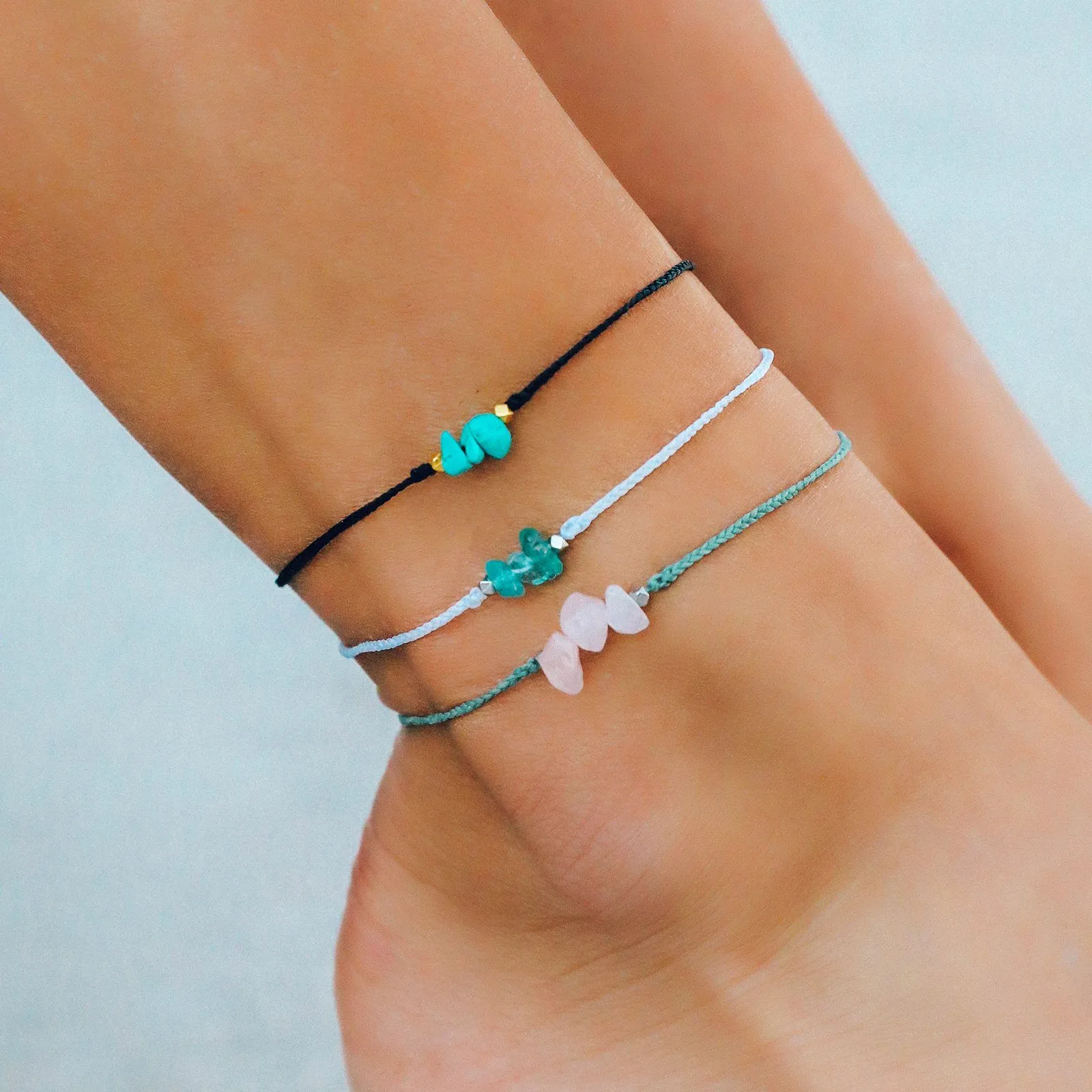 Turquoise Raw Stone Anklet