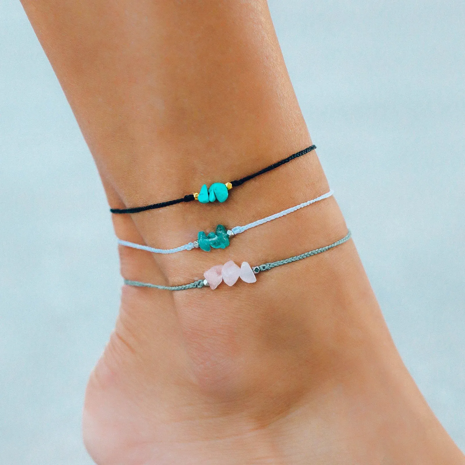 Turquoise Raw Stone Anklet