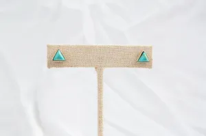 Turquoise Triangle Stud Earrings