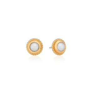 Twisted Rim Pearl Studs