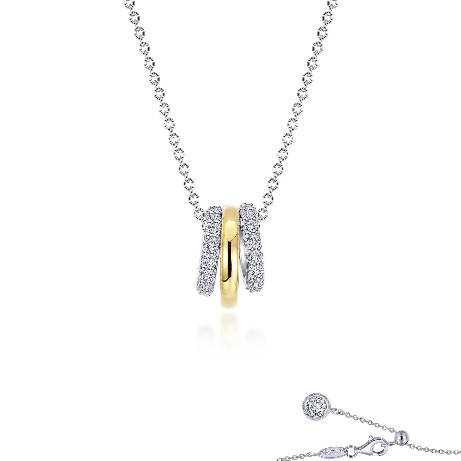 Two-tone Tube Charm on Chain Necklace N0310CLT20