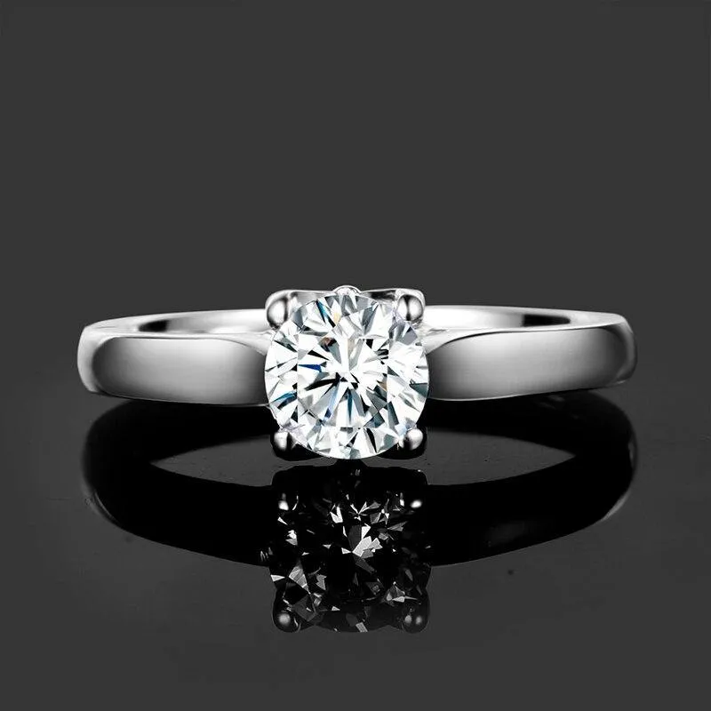 Unique 0.8ct  Luxury Moissanite Diamond Solitaire Ring