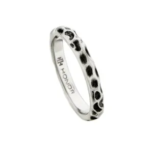 Volcanic Oxidised Sterling Silver Ring plated in Platinum (No 62)
