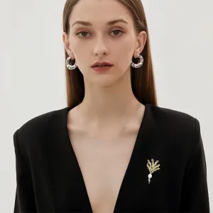 Wheat Brooch Pin Gold Wheat Pearl Brooches Jewelry Gift for Women Girls