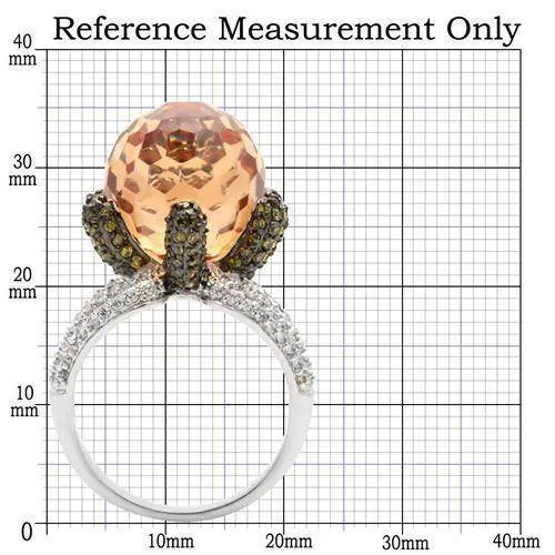Women's Rings - Champagne Sphere Ring 0W021 - Rhodium  