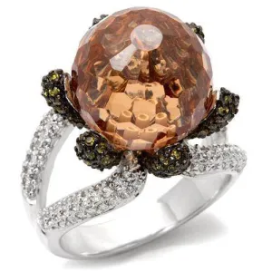 Women's Rings - Champagne Sphere Ring 0W021 - Rhodium  