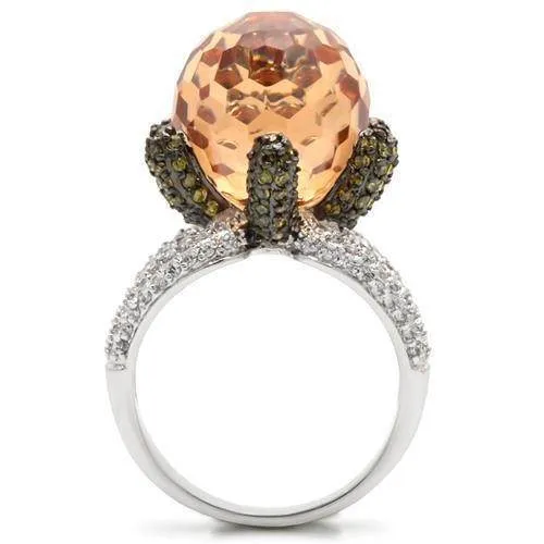 Women's Rings - Champagne Sphere Ring 0W021 - Rhodium  