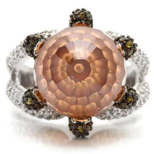 Women's Rings - Champagne Sphere Ring 0W021 - Rhodium  