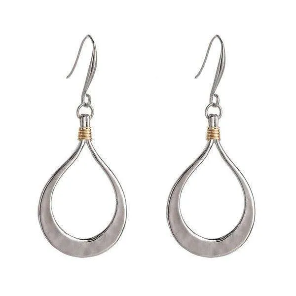 Womens Silver Tone Water Drop Design Earrings