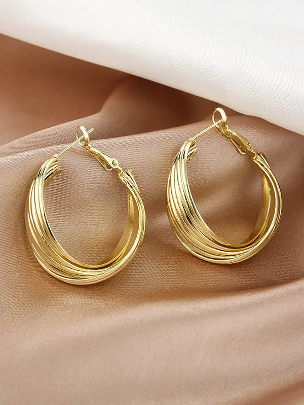 xakxx Simple Stylish Gold Hip-Hop Original Ear-Ring